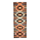 Tapis Kilim tribal orange et marron, 108 x 297 cm