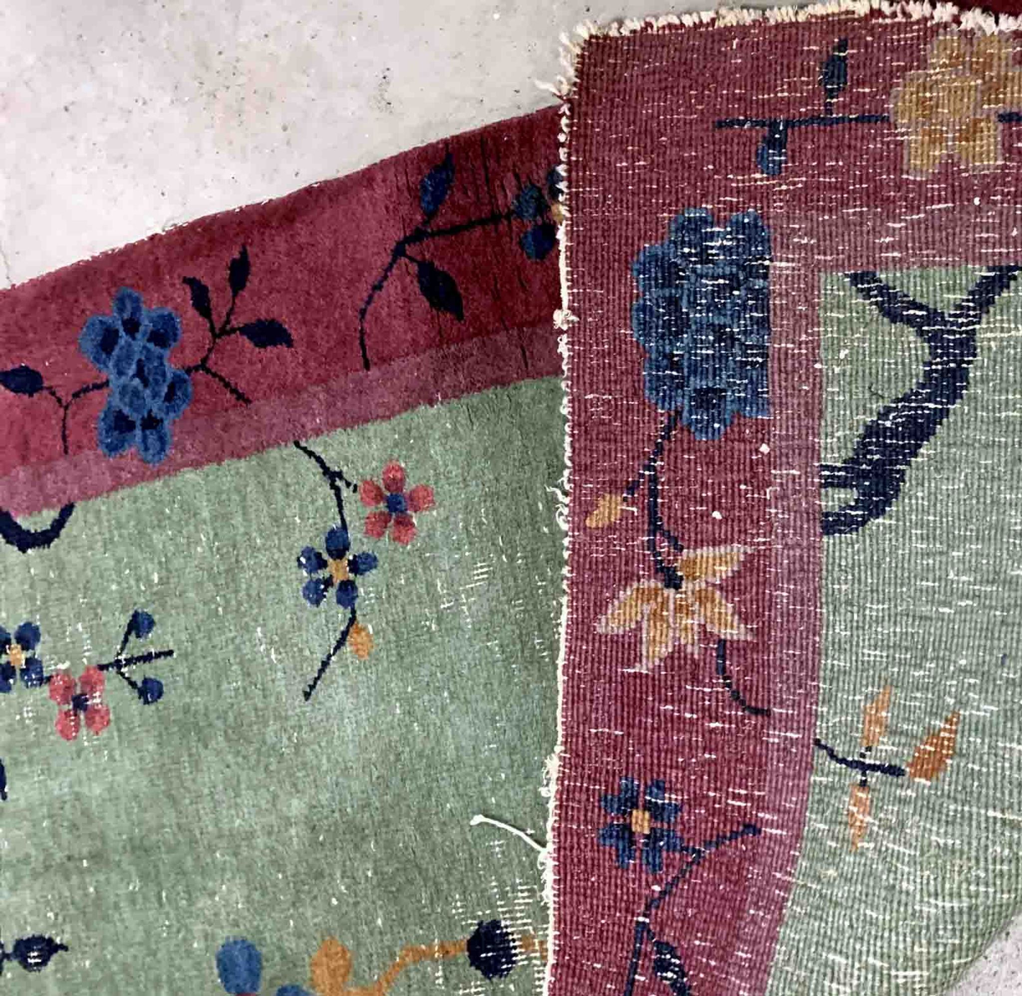 Antique chinese carpet art deco handmade 79cm x 134cm 1920s