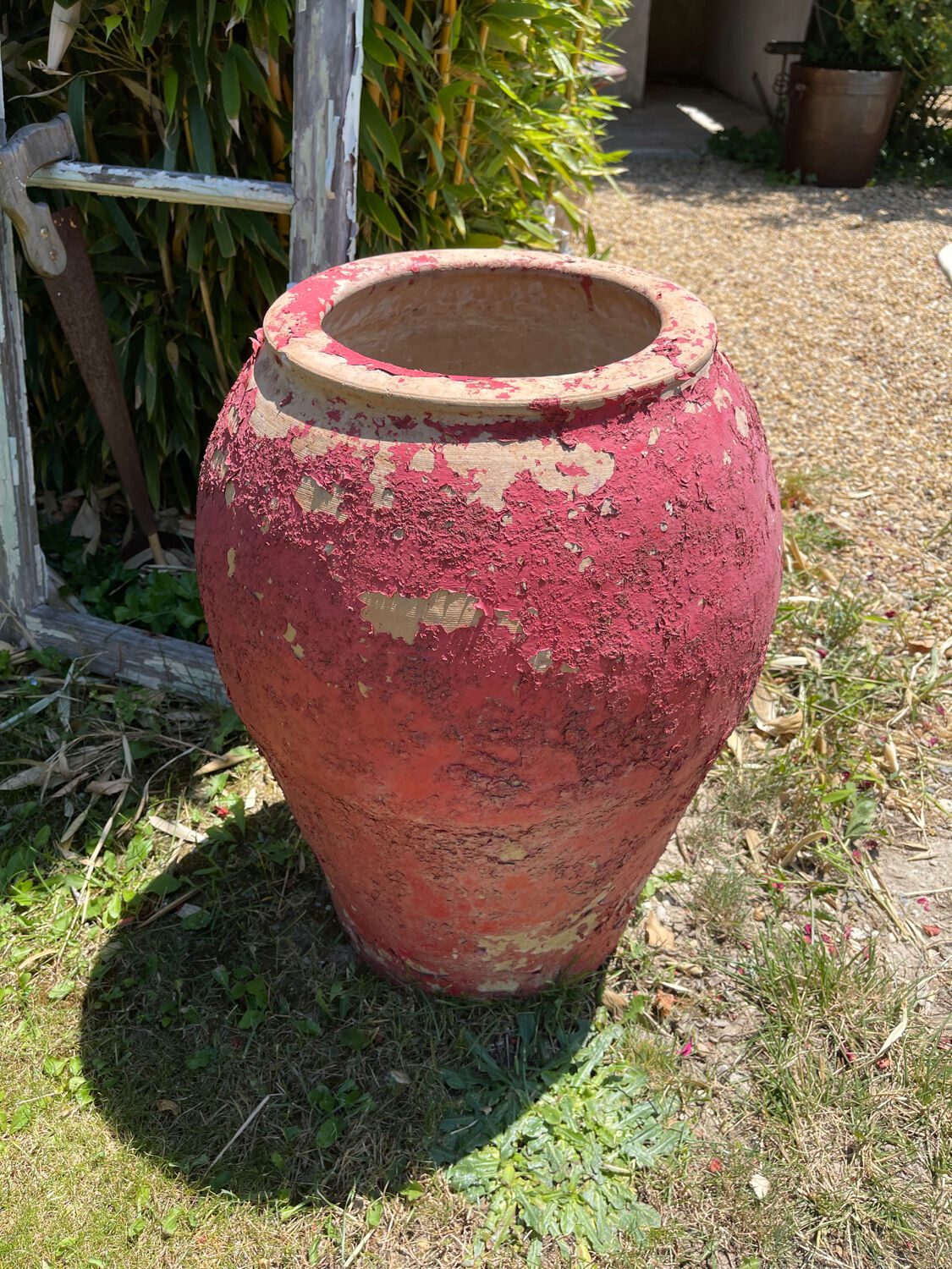 Ancient terracotta pottery jar from the 19th century