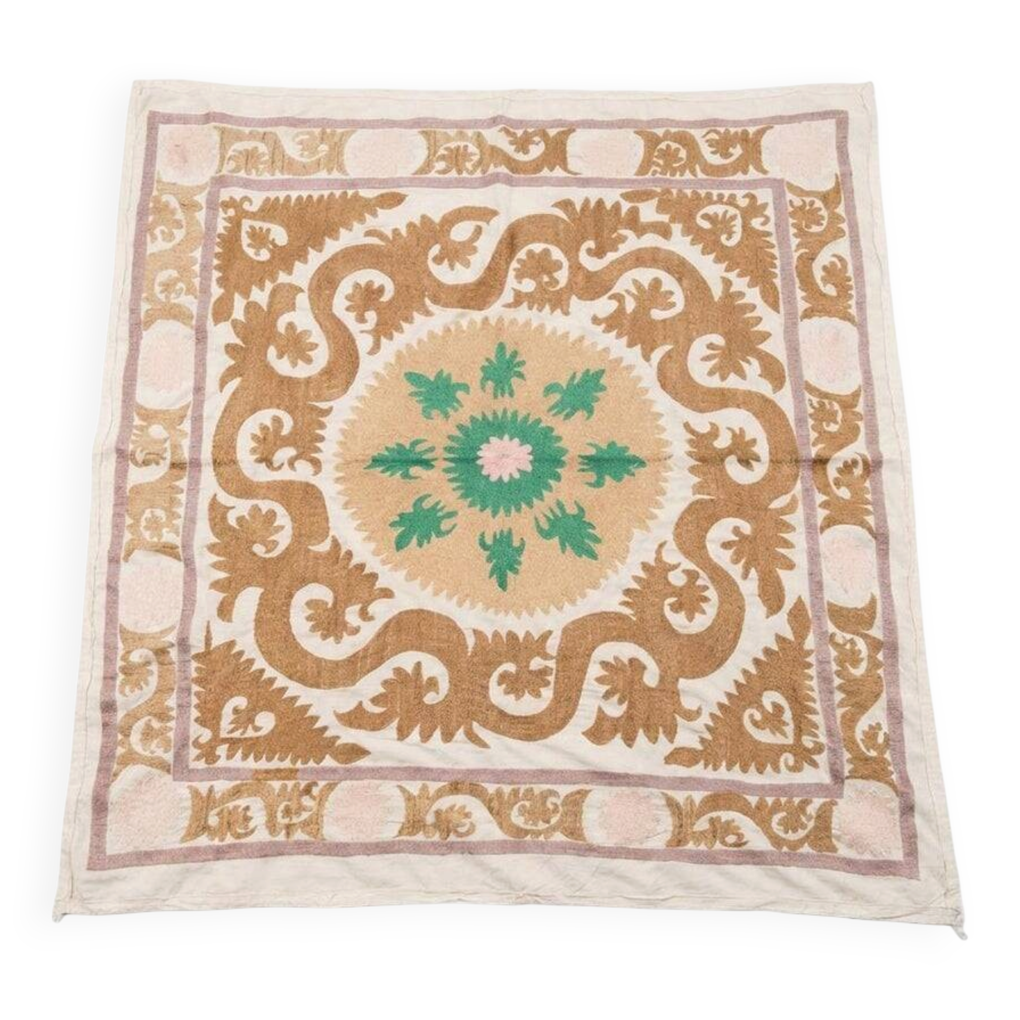 Vintage hand-embroidered tablecloth 128x135 cm