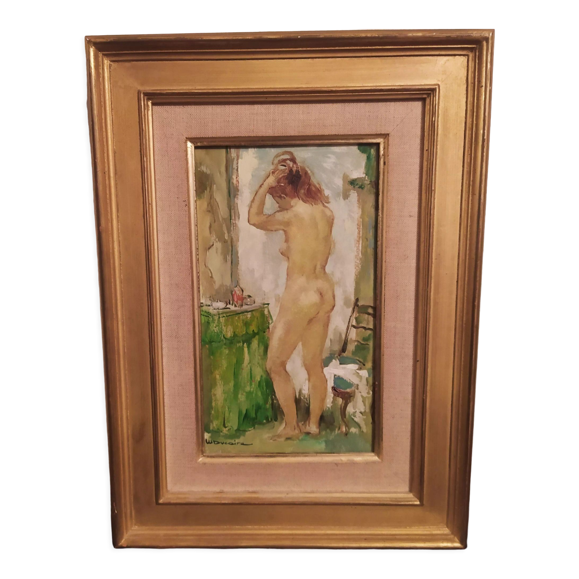 Femme nue devant sonmiroir Maryse Ducaire Roque (1911-1992)