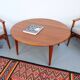 Table basse vintage Wikkelso en teck, années 60-70.