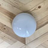 Half-moon wall and ceiling light 20 cm white opaline glass
