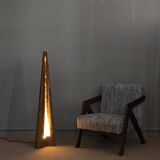Handmade Mid-Century Modern Light ZENITH Solid Wood Sculptural Floor lamp