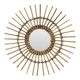 Miroir en rotin et bambou en forme de soleil du milieu du siècle, France, 58 cm