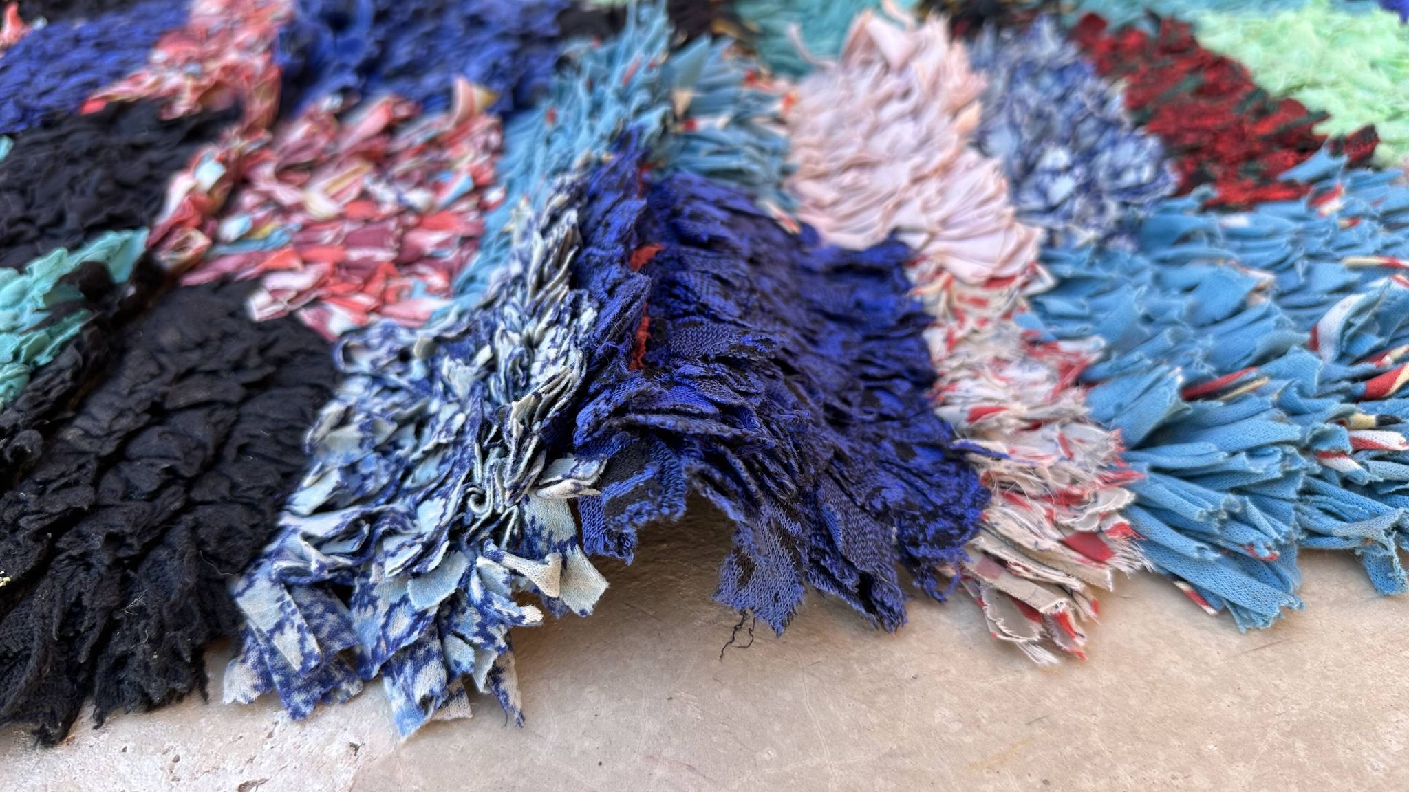 Tapis Marocain Boucherouite coloré - 90 x 187 cm