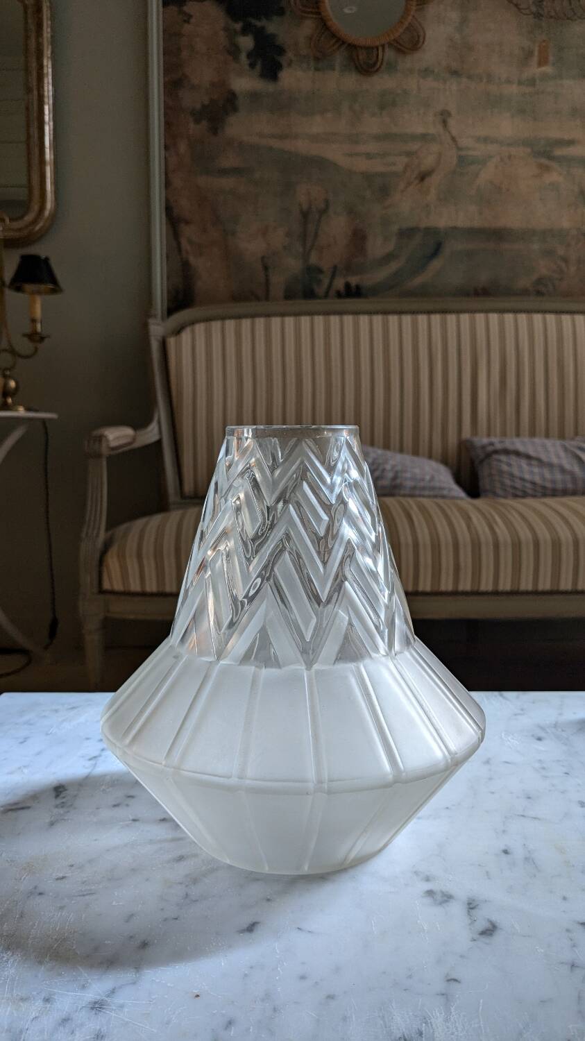 Etling Pressed Molded Glass Vase