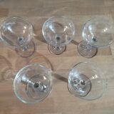 Champagne glasses chopped grapes