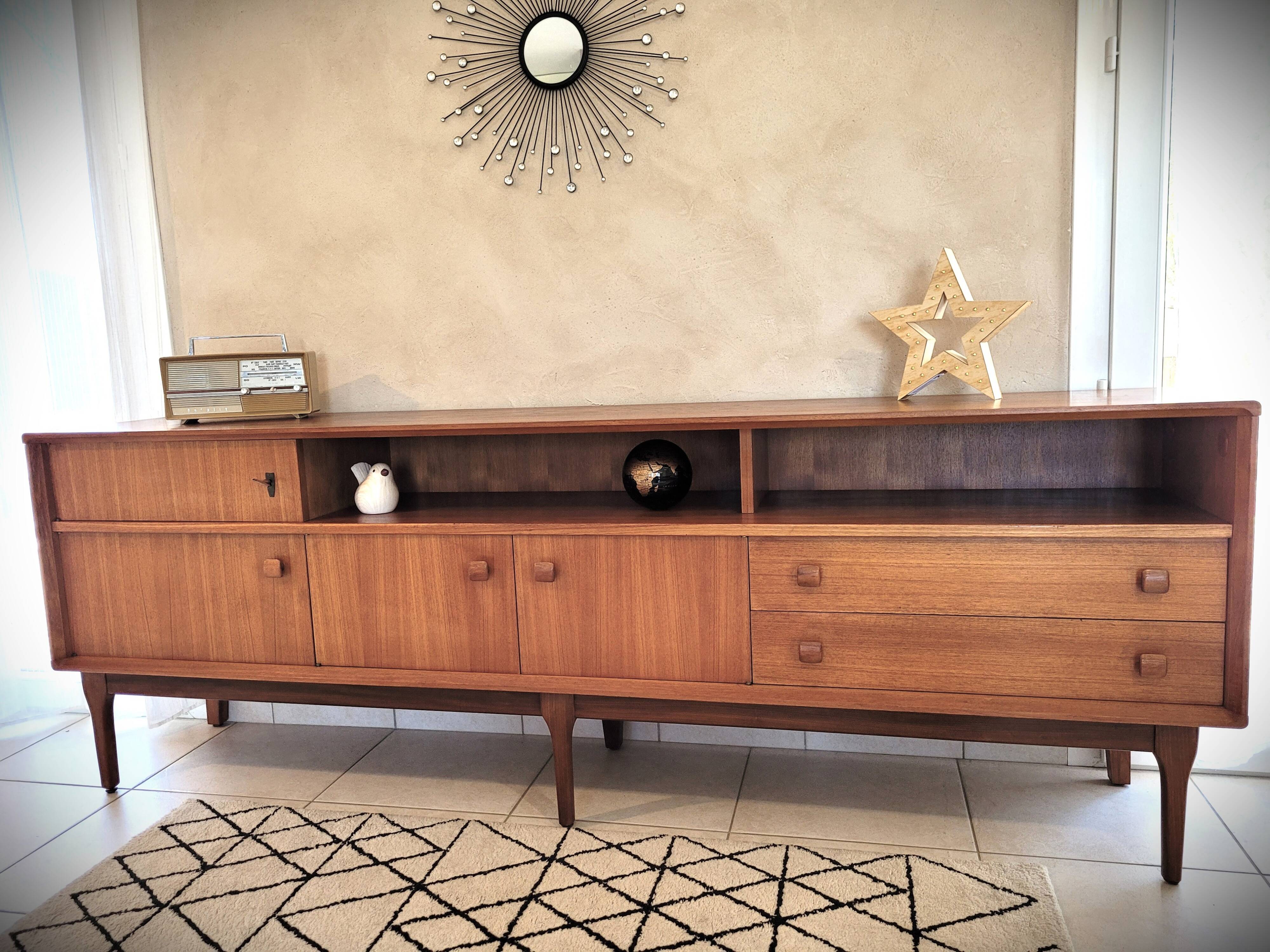 Scandinavian design sideboard in vintage teak