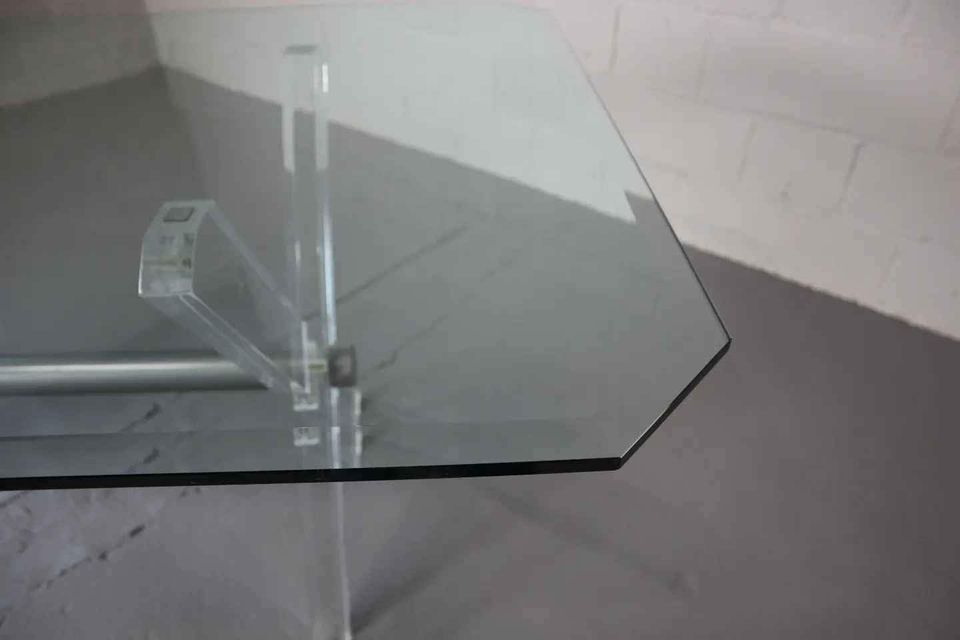 Vintage acrylic and glass dining table