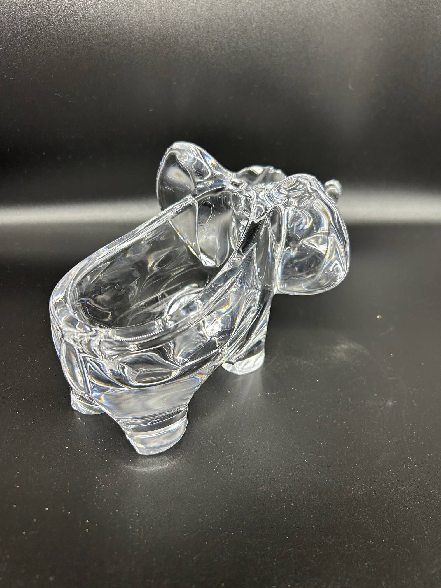 Large crystal elephant pocket tray