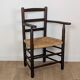 Wooden straw armchair