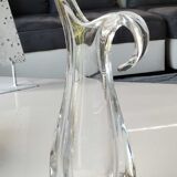 Soliflore vase in crystalline glass, by Flavio Poli for Art Vannes France. High 32 cm