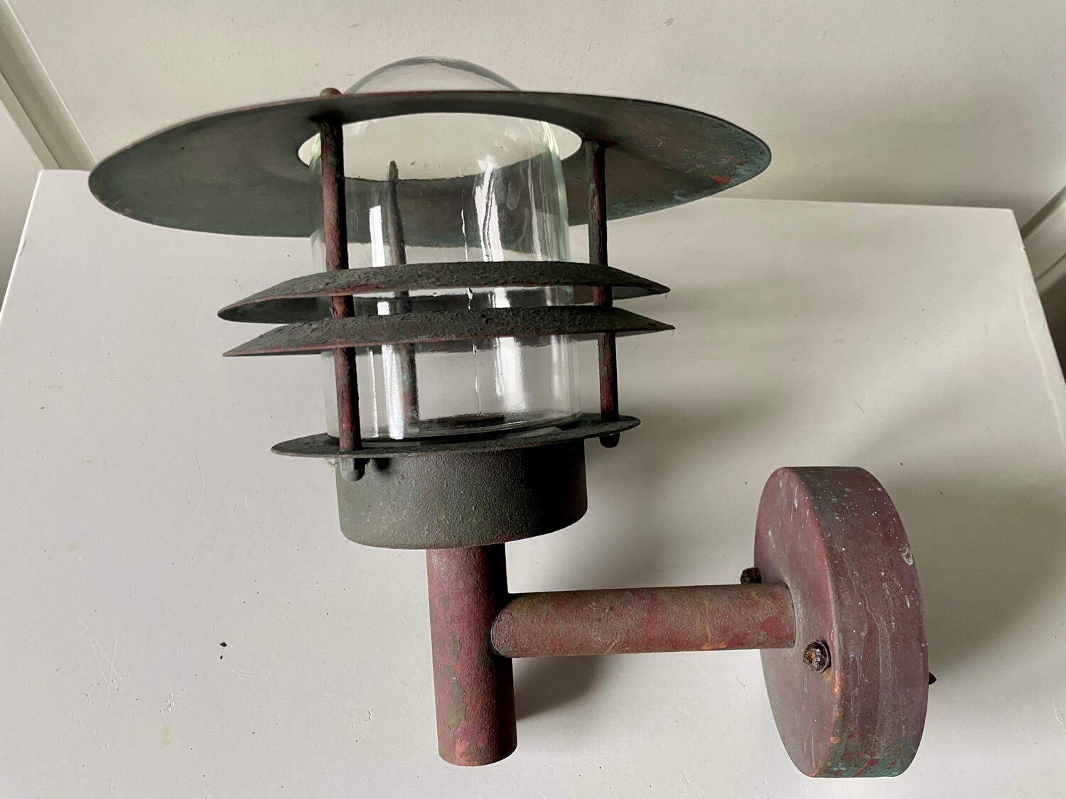 Classic Danish  Outdoor Wall Lamp in Copper