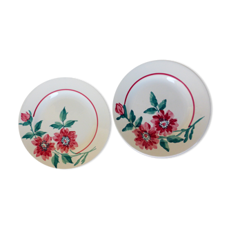 2 flat plates of Sarreguemines model Monceau