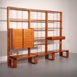 French Brutalist Modular Wall System – Industrial Elegance, ca. 1950