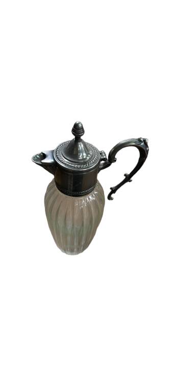 Aiguière verre et étain 1950