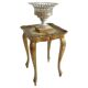 Rococo Revival Gilt Side Table, Light Turquoise, Italy, 1950s Design