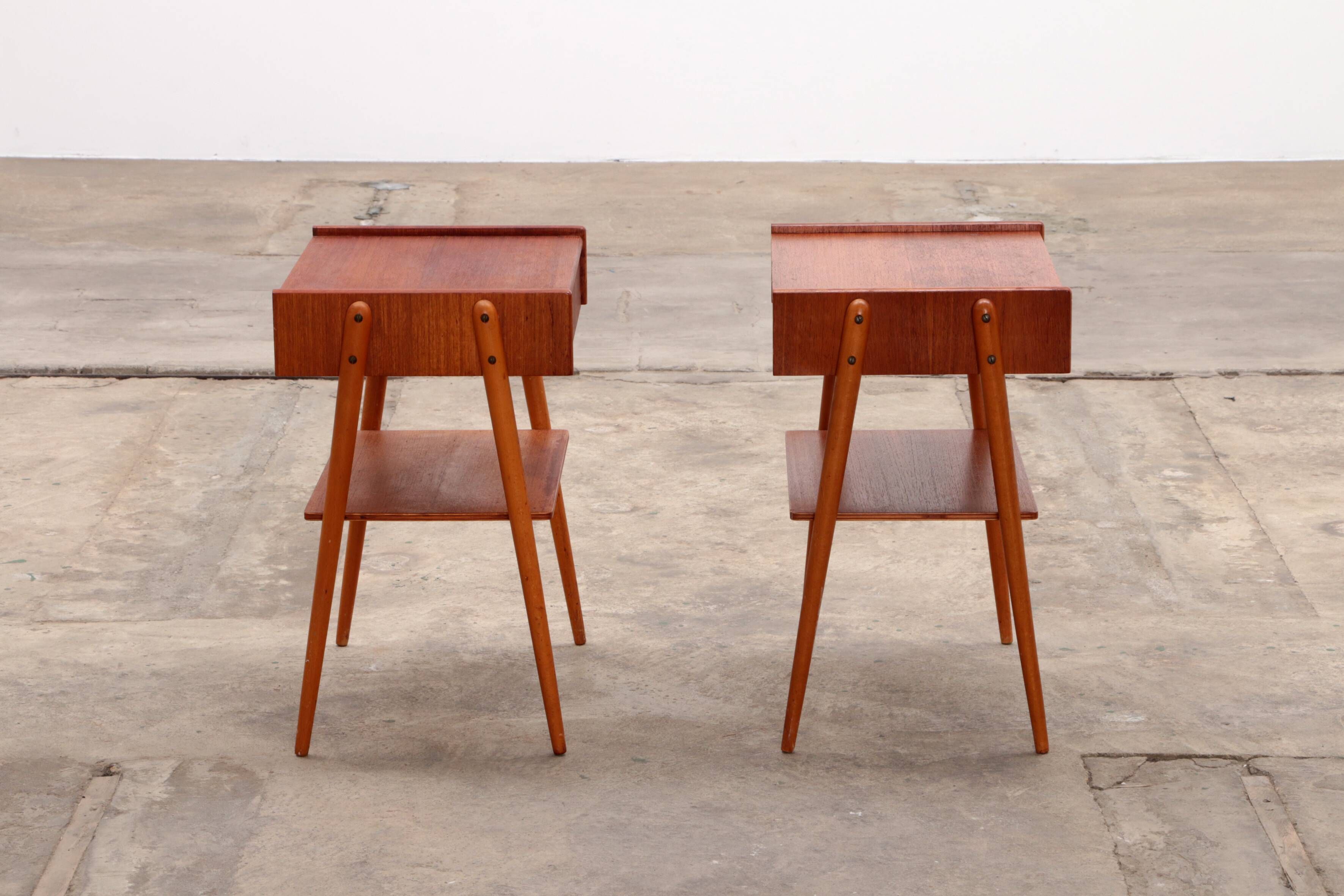 A set of teak bedside tables AB Carlstrom and Sweden from the 1960s