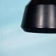 Vintage pendant light design, retro black and white ambient lamp.
