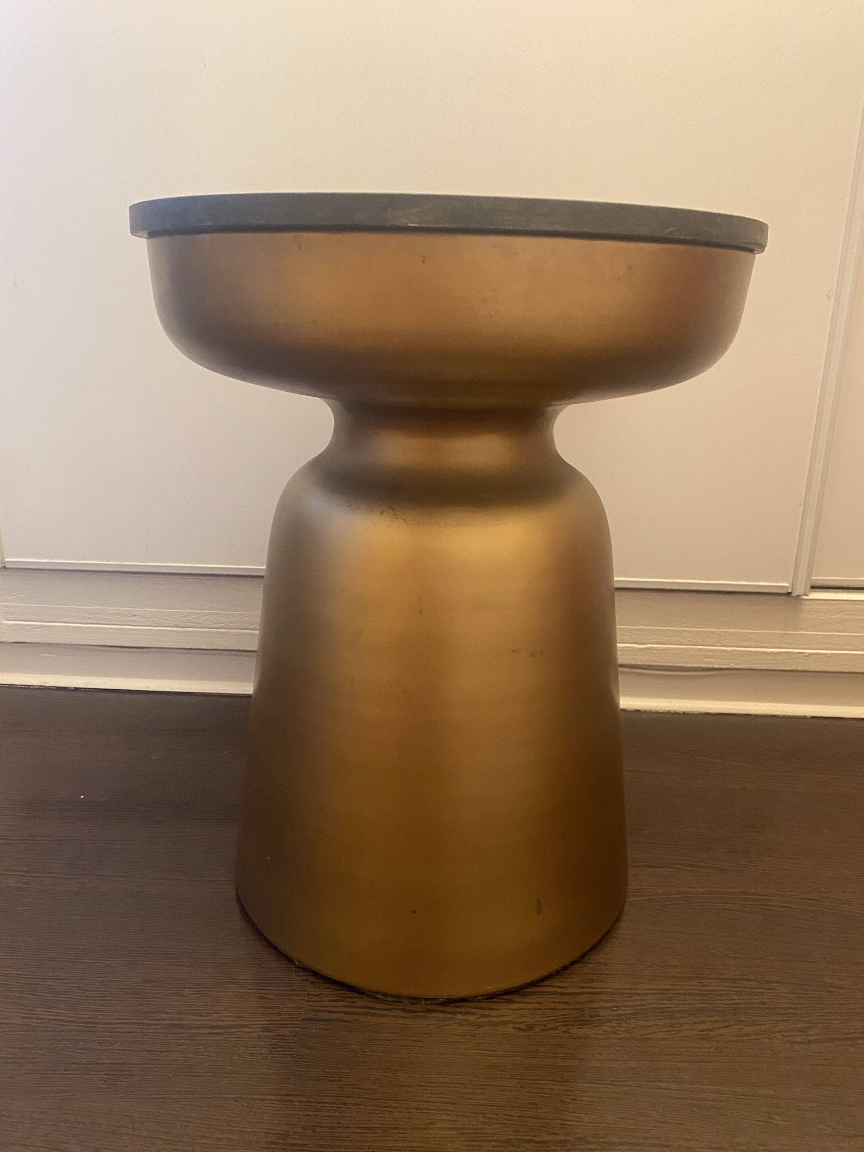 Table d'Appoint Top Granit Effet Bronze