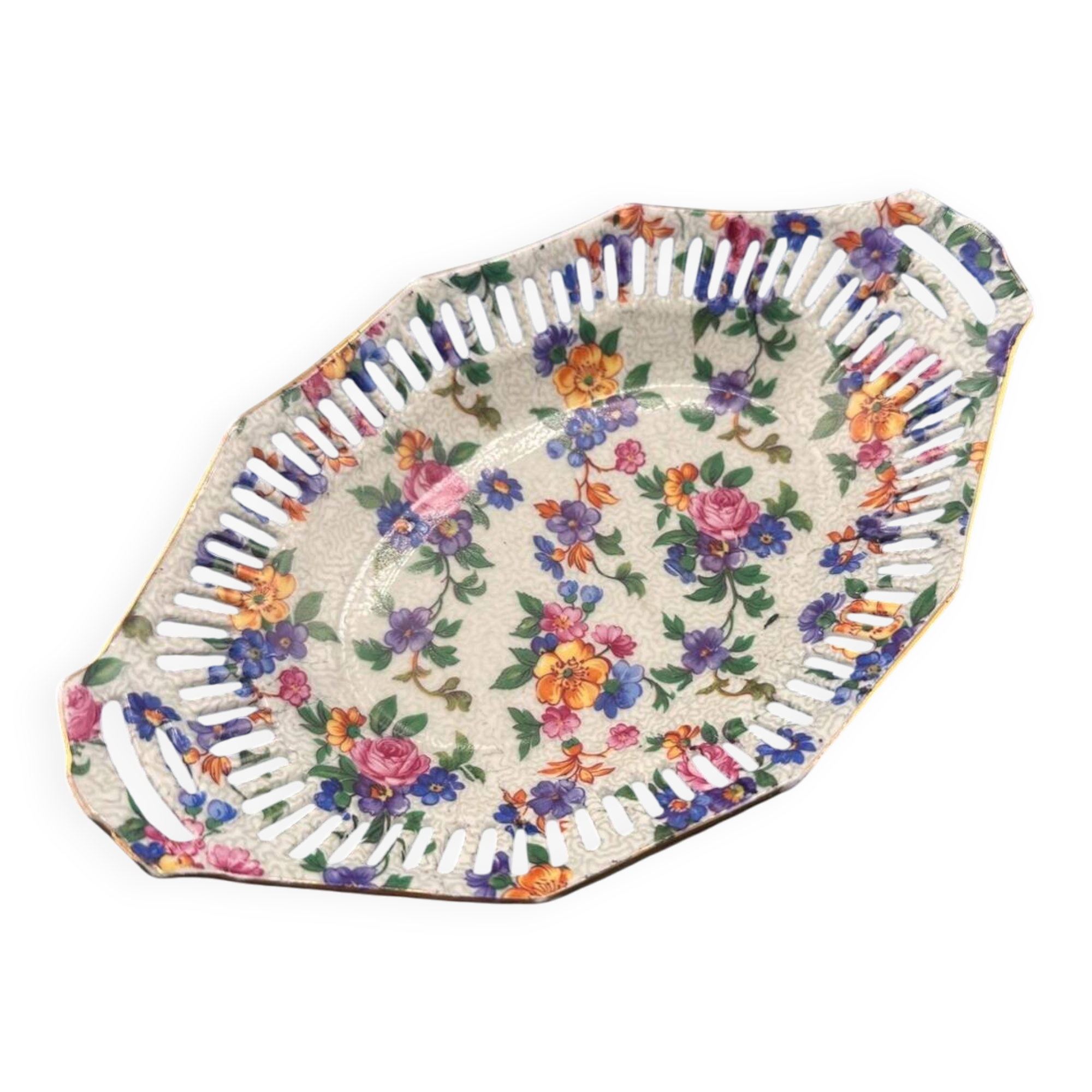 Ravier porcelain dish antique pierced Friedrich Eger & Co Martinronda