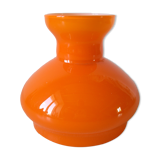 Old small lampshade chandelier lamp in orange and white design 70's retro luminaire