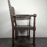 Renaissance style leather armchair