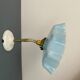 Vintage lampshade in sky blue opaline