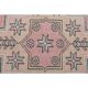 Vintage Turkish Oushak handmade wool cotton pink runner rug 117x254
