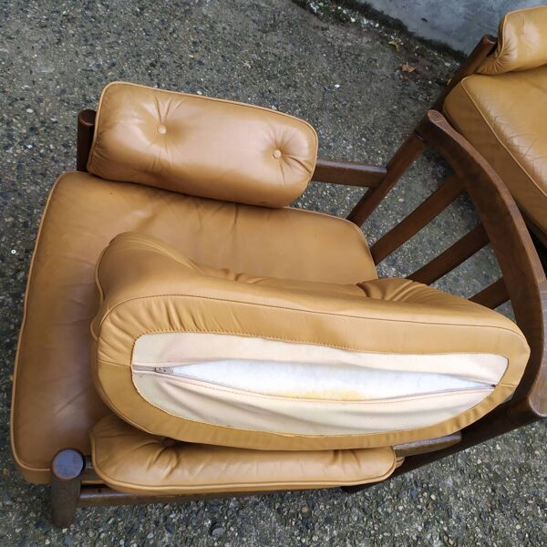 Salon cuir scandinave