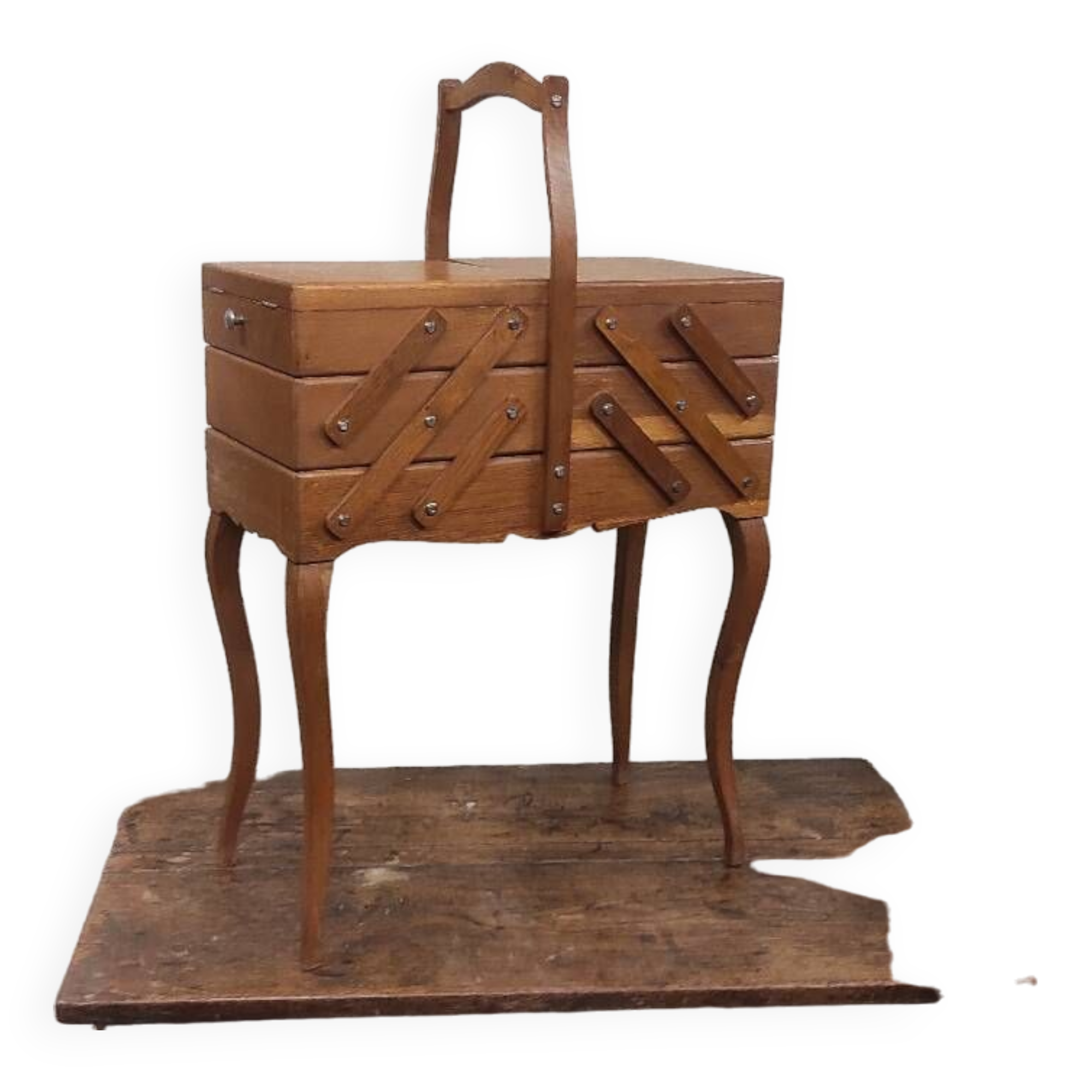Vintage Worker Vintage Sewing Box on Feet