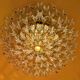 Stilkronen gilt brass and crystal ceiling lamp, Italy 1970s