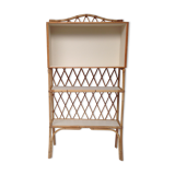Bookcase shelf in bamboo and vintage rattan