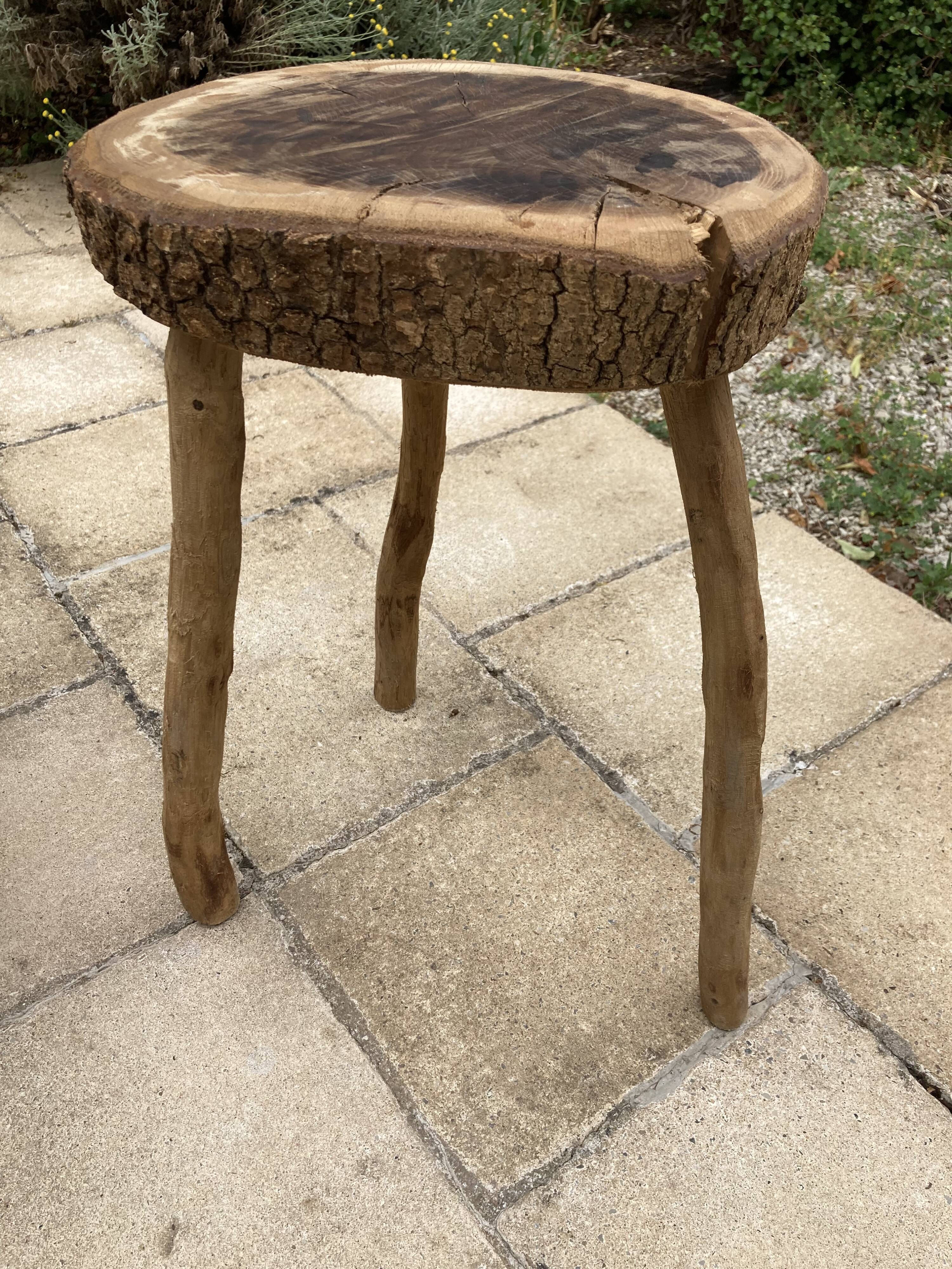 Brutalist coffee table and its stool
