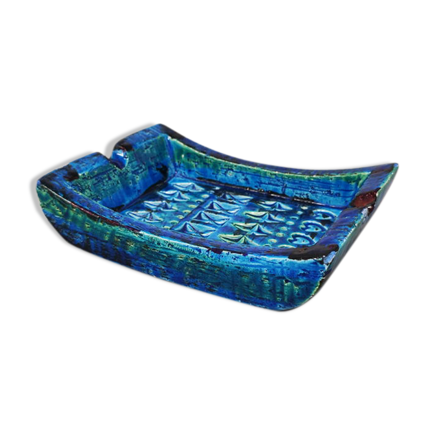 1960s Bitossi ashtray/catchall by Aldo Londi Blue Rimini Collection