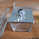 Appetizer tray with cups and Art Deco mirror tray