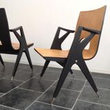 Set of 2 armchairs by Malatesta and Mason, 1950s