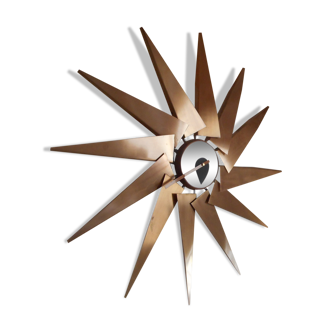 Sun clock top vintage design, brushed ALU