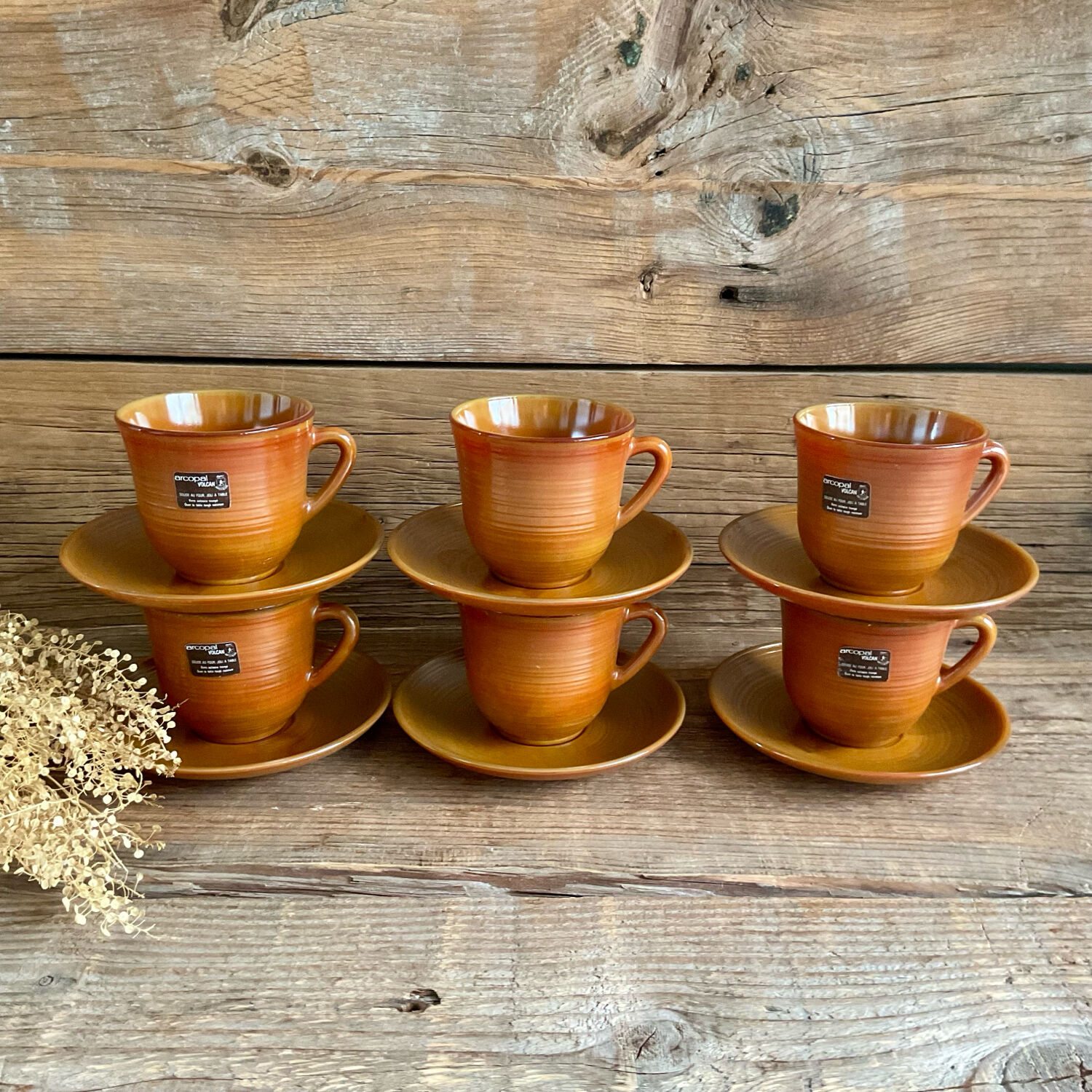 6 vintage "volcan" cups