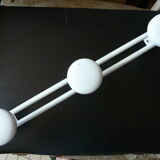 Coat rack in white lacquered metal 70s 3 hooks