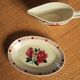 Saucière and its oval dish Digoin Sarreguemines Saverne Roses Art Deco