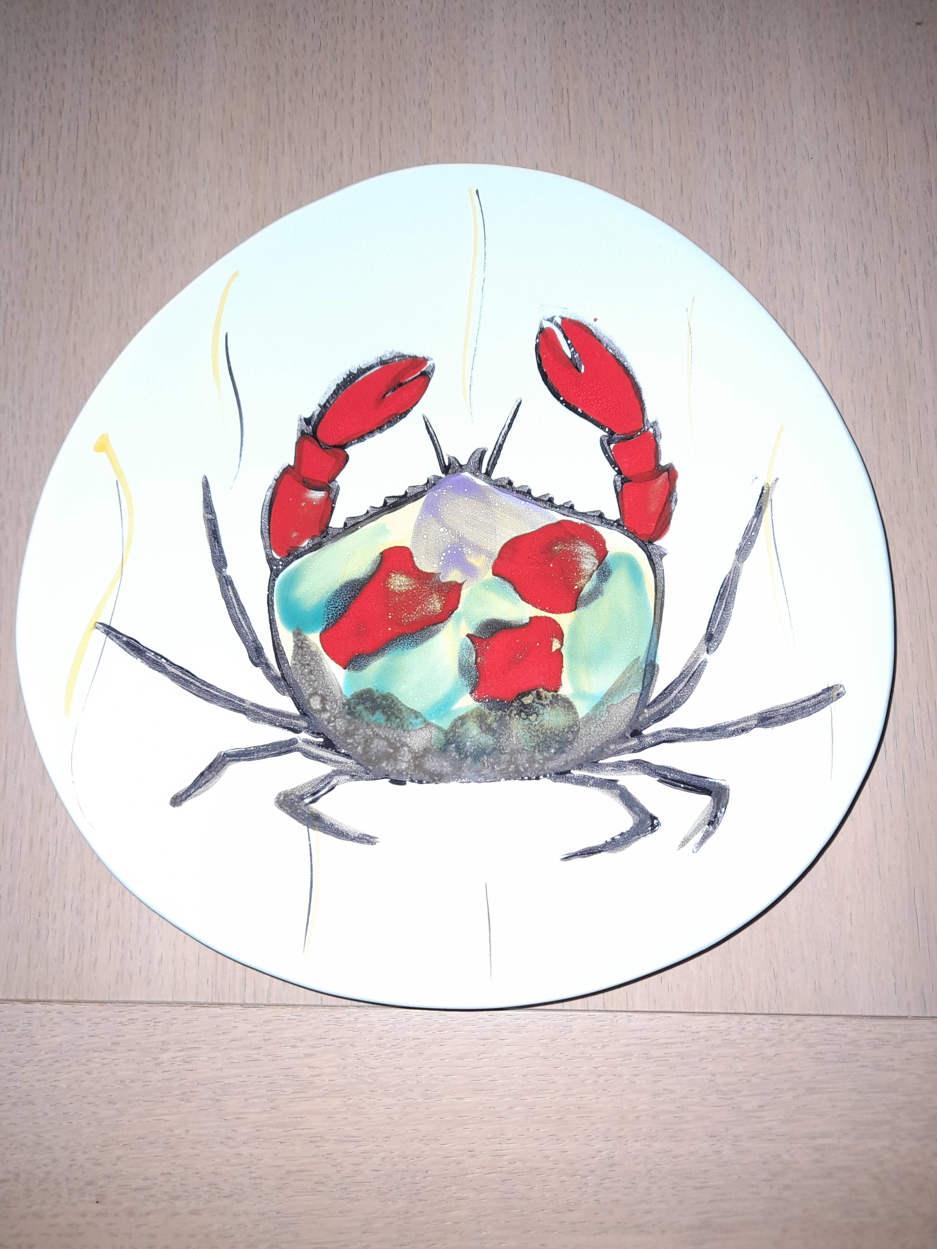 Seafood service / fish 14 pieces / PORNIC M.B.F.A Hand-painted