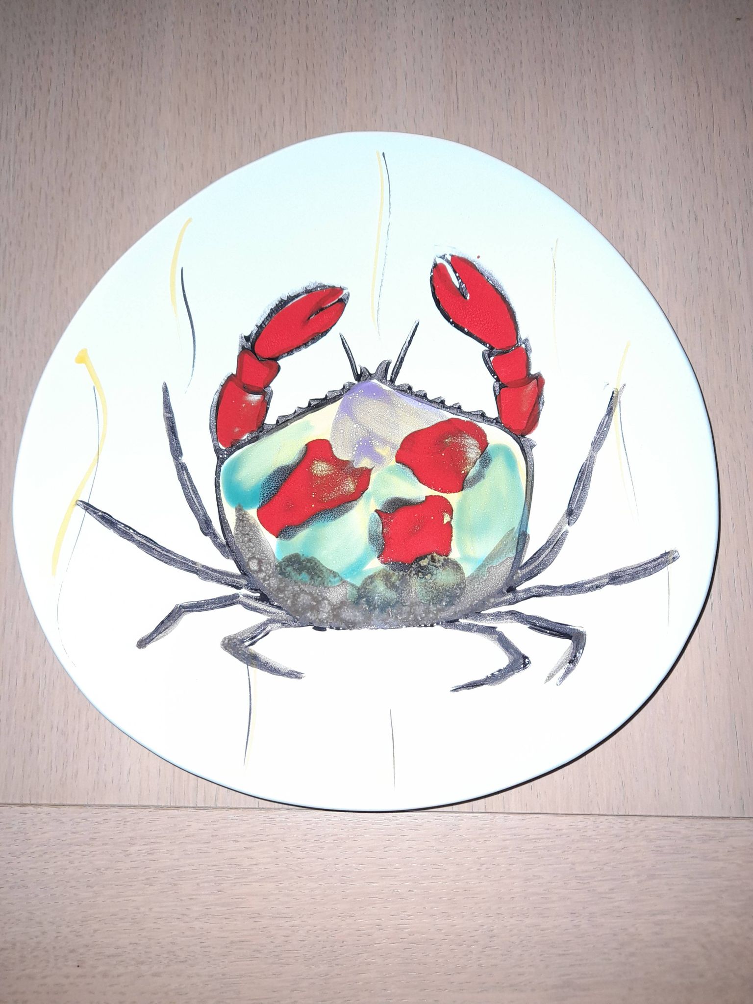 Seafood service / fish 14 pieces / PORNIC M.B.F.A Hand-painted