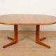 Vintage round dining table | extendable | teak | 121-173 cm
