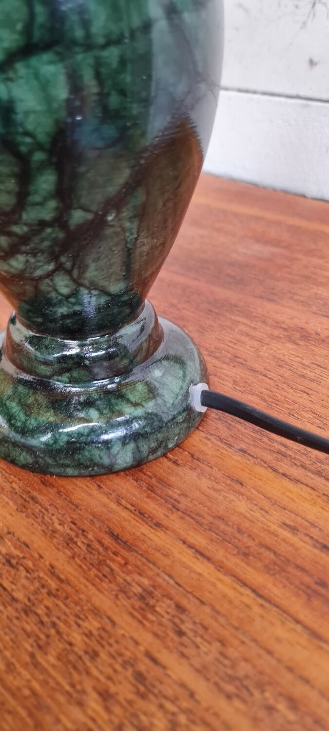 Emerald green alabaster lamp