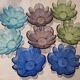 Vintage coloured glass bowls