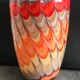 Vase in art verrerie blown glass polychrome mouth 24.5 cm
