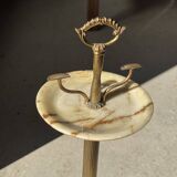 Marble and brass standing ashtray H74 D17
