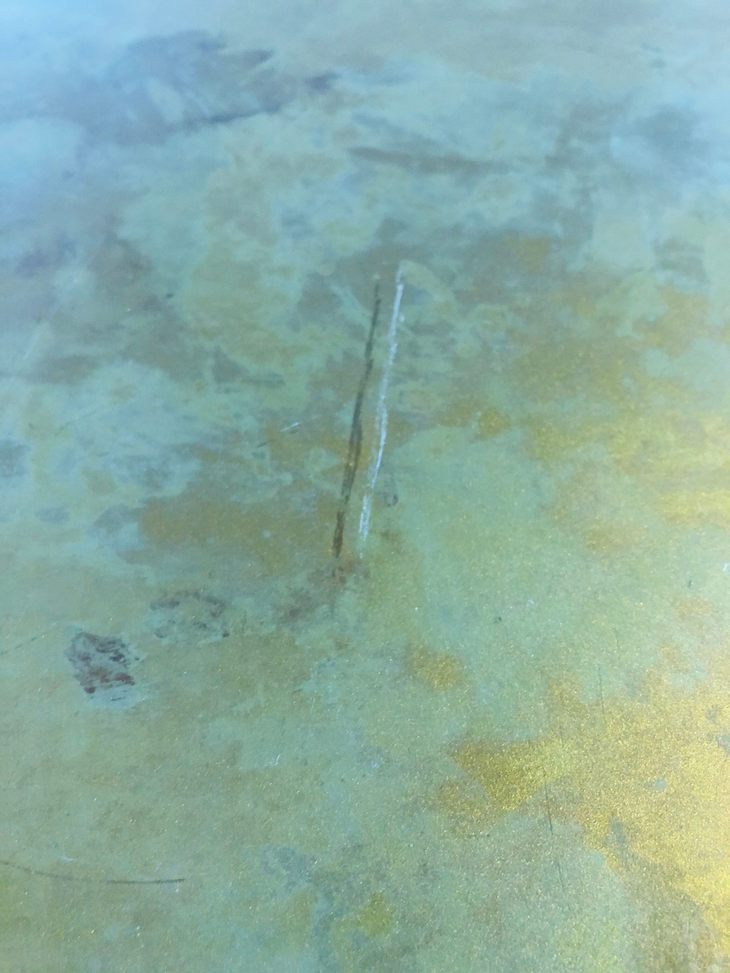 Vintage coffee table in agglomise glass and brass